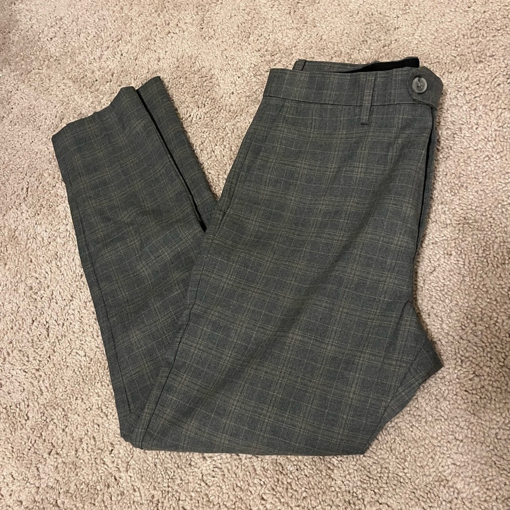 Banana Republic Gray Plaid Trousers 31x32